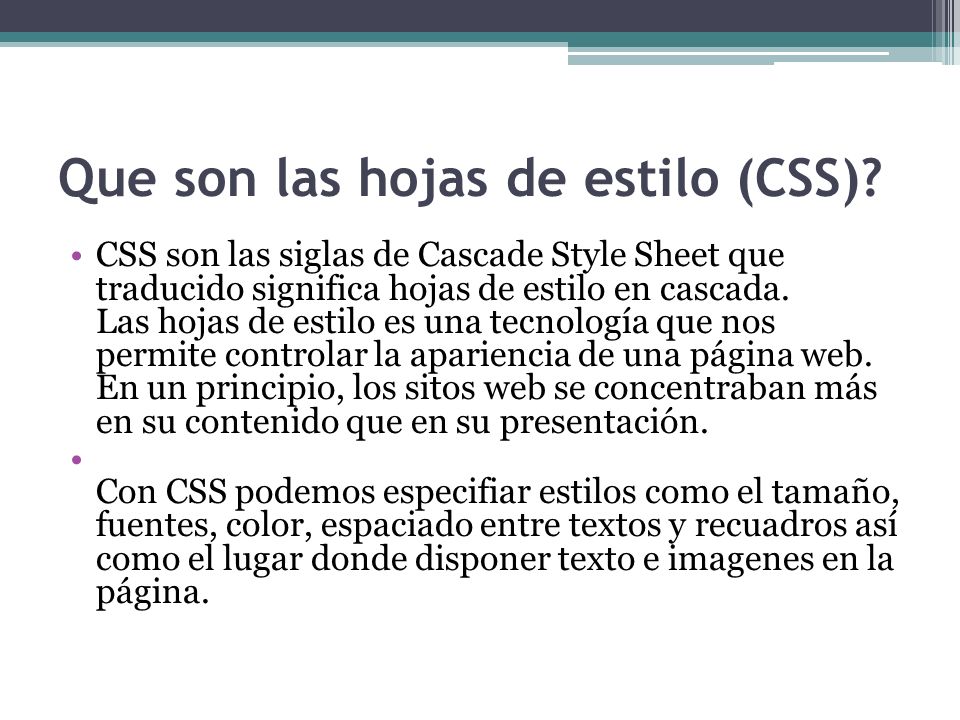 HOJAS DE ESTILO EN CASCADA CSS - ppt descargar