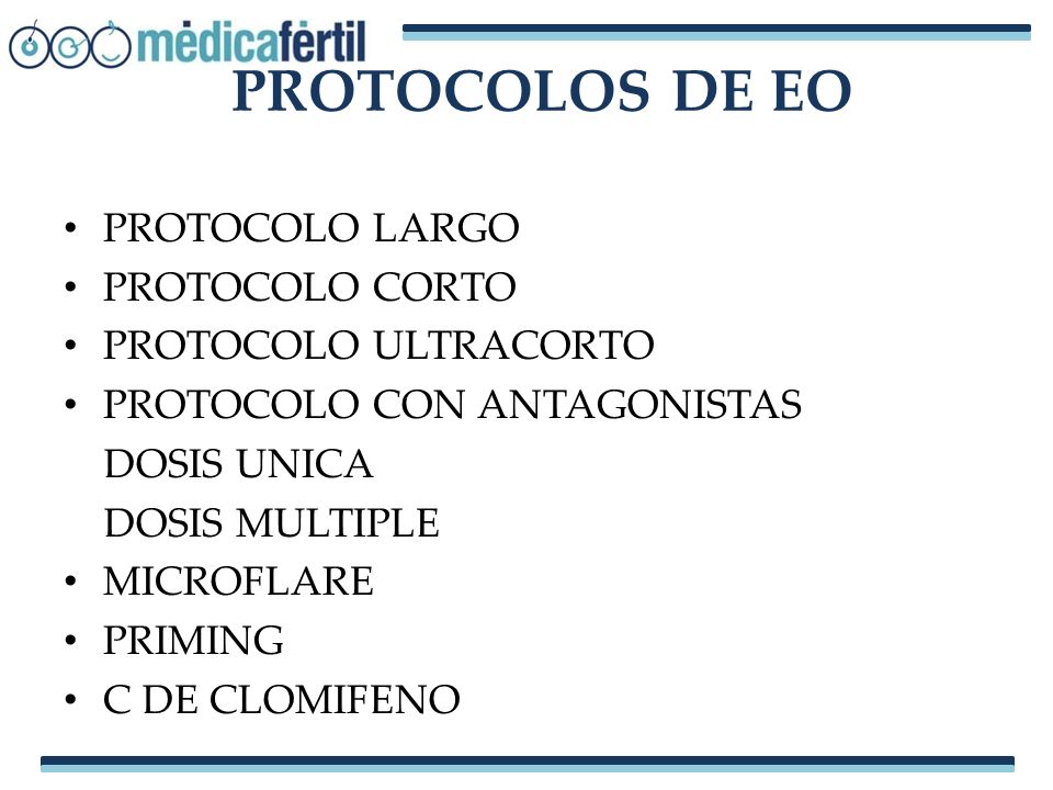 PROTOCOLOS DE EO PROTOCOLO LARGO PROTOCOLO CORTO PROTOCOLO ULTRACORTO