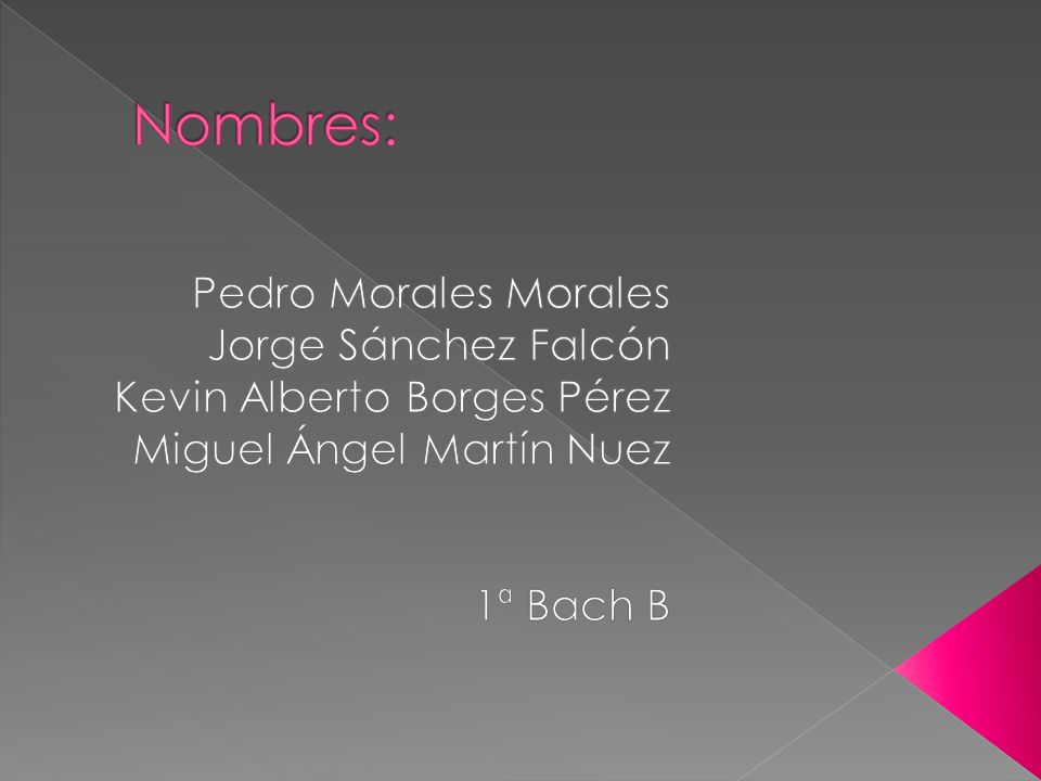Nombres: Pedro Morales Morales Jorge Sánchez Falcón