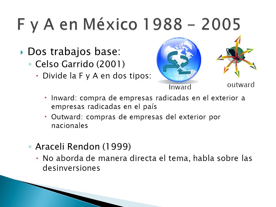 F y A en México Dos trabajos base: Celso Garrido (2001)