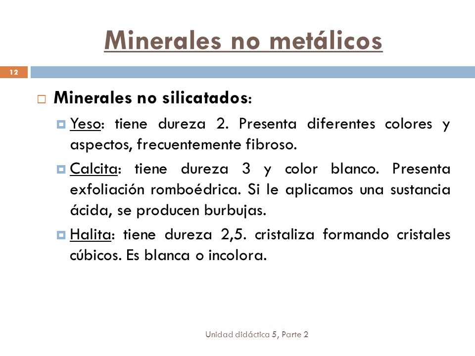 Minerales no metálicos