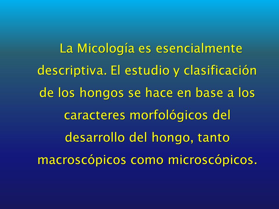 La Micología es esencialmente descriptiva