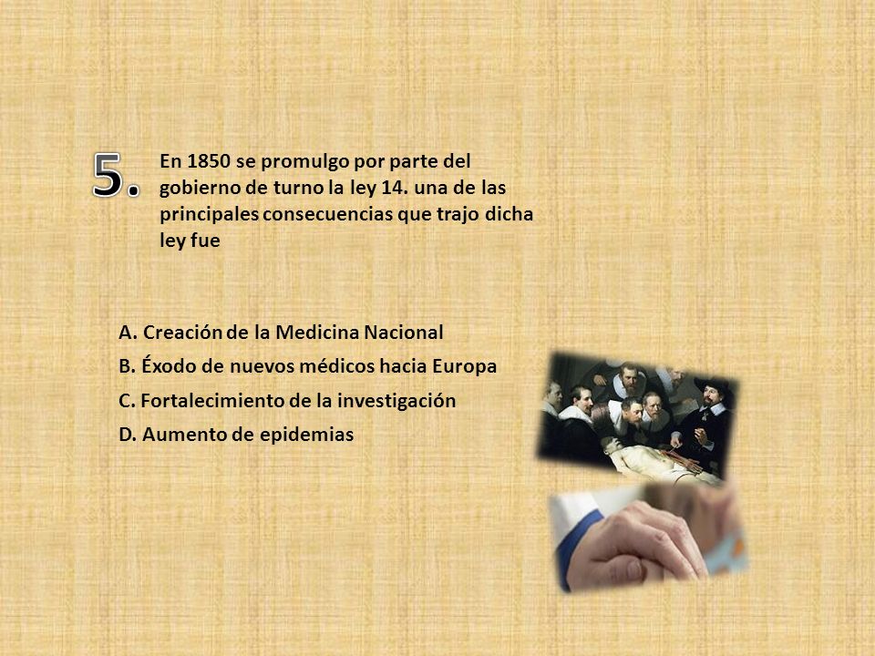 5. En 1850 se promulgo por parte del gobierno de turno la ley 14. una de las principales consecuencias que trajo dicha ley fue.