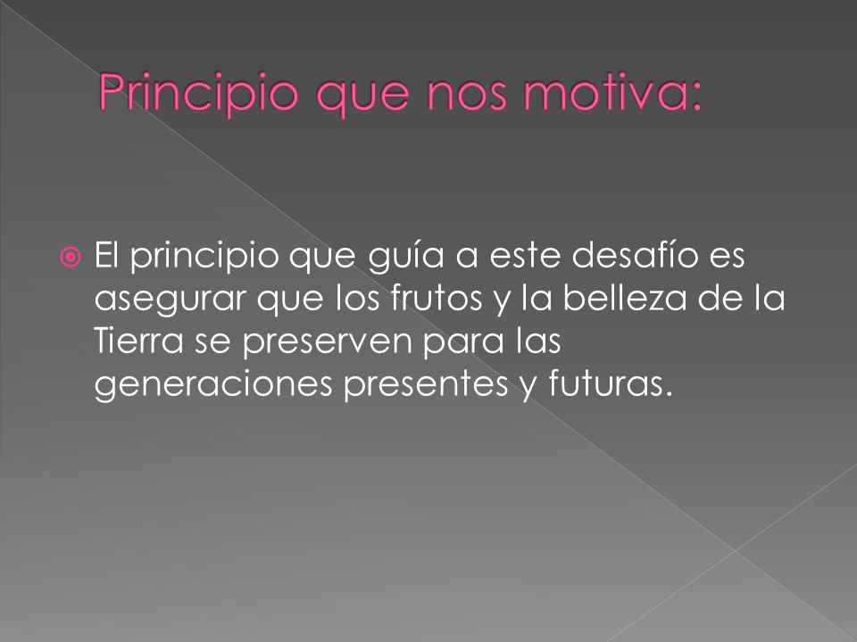Principio que nos motiva: