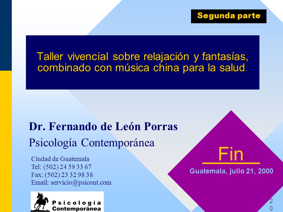 Fin Dr. Fernando de León Porras Psicología Contemporánea