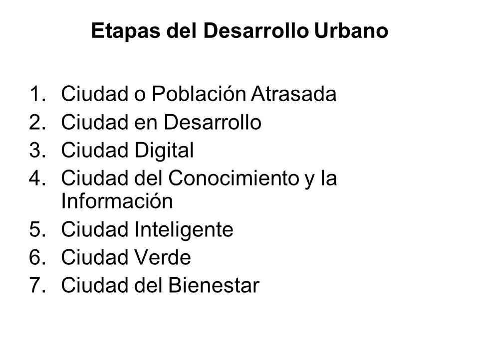 Etapas del Desarrollo Urbano