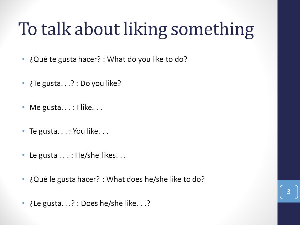 To talk about liking something