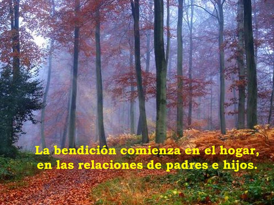 La bendición comienza en el hogar, en las relaciones de padres e hijos.