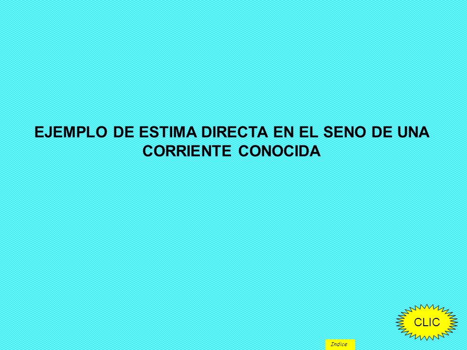 EJEMPLO DE ESTIMA DIRECTA EN EL SENO DE UNA CORRIENTE CONOCIDA