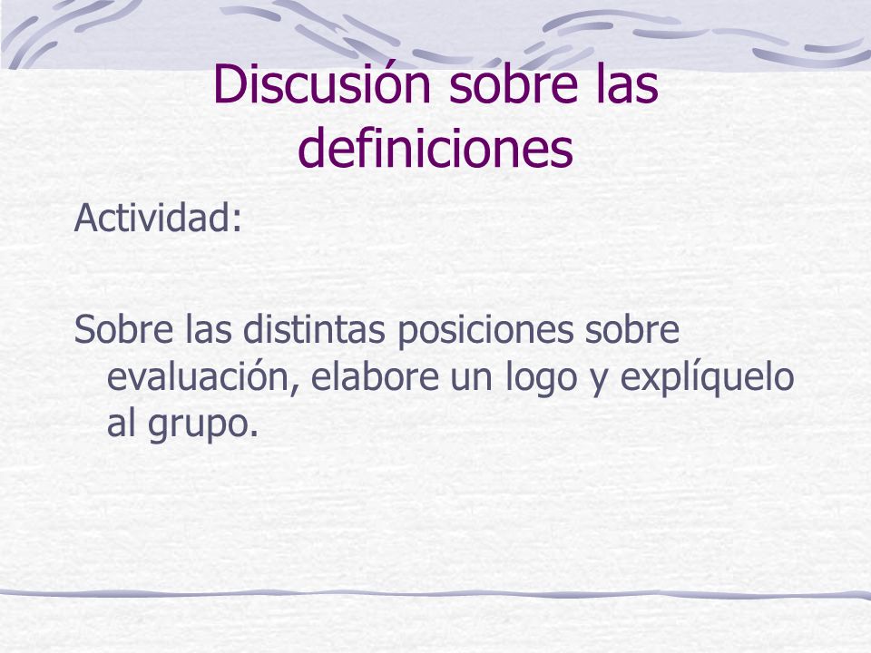 Discusión sobre las definiciones
