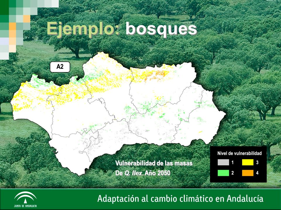 Ejemplo: bosques Vulnerabilidad de las masas De Q. Ilex. Año 2050