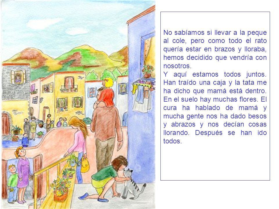 No sabíamos si llevar a la peque al cole, pero como todo el rato quería estar en brazos y lloraba, hemos decidido que vendría con nosotros.