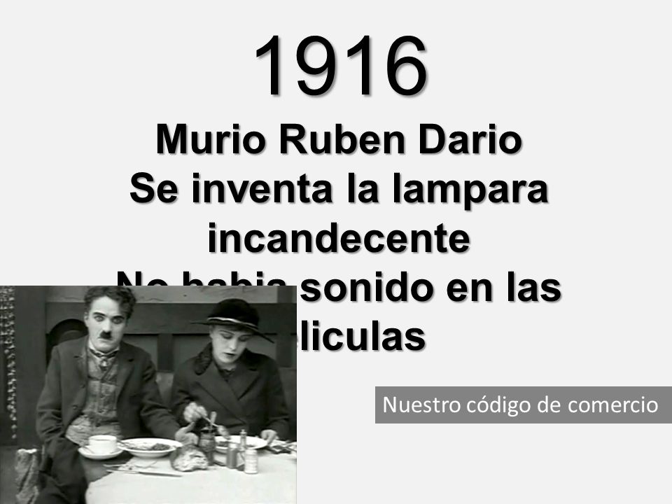 Se inventa la lampara incandecente No habia sonido en las peliculas