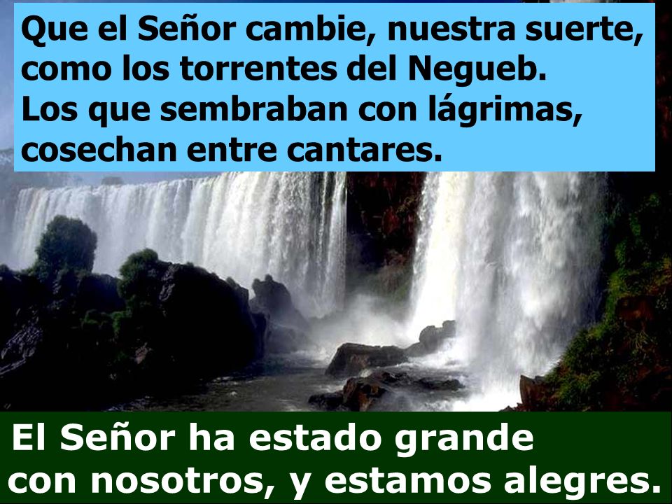 Que el Señor cambie, nuestra suerte, como los torrentes del Negueb