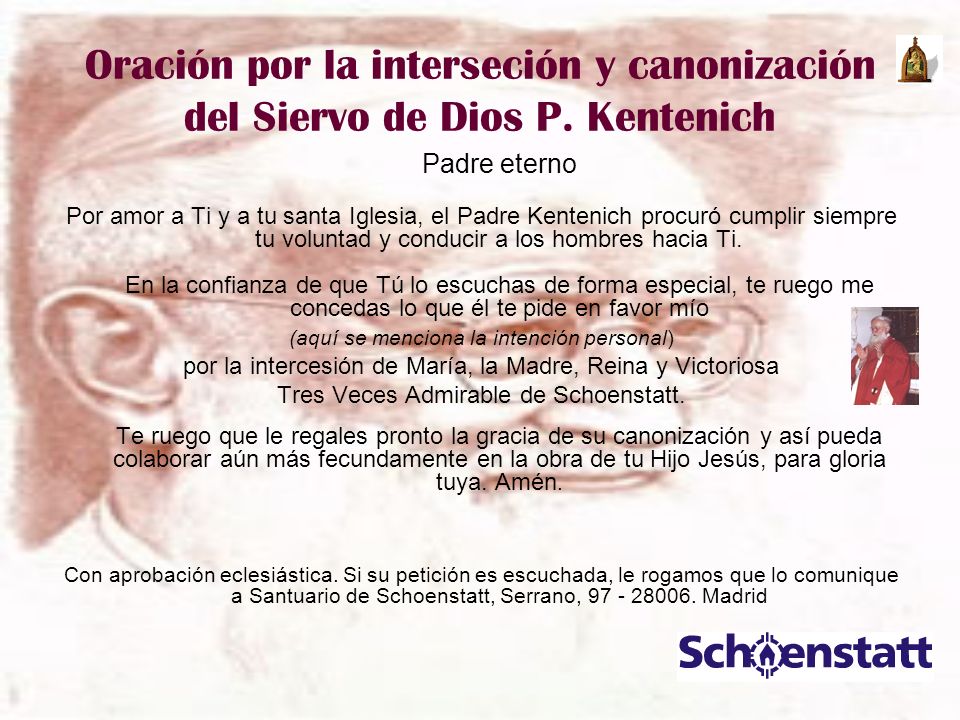 Oración por la interseción y canonización del Siervo de Dios P
