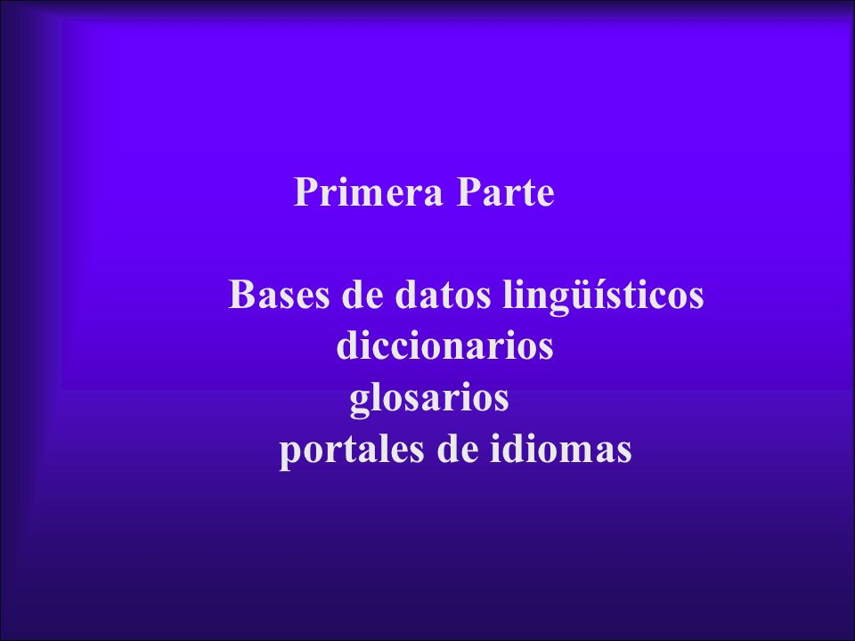 Bases de datos lingüísticos diccionarios