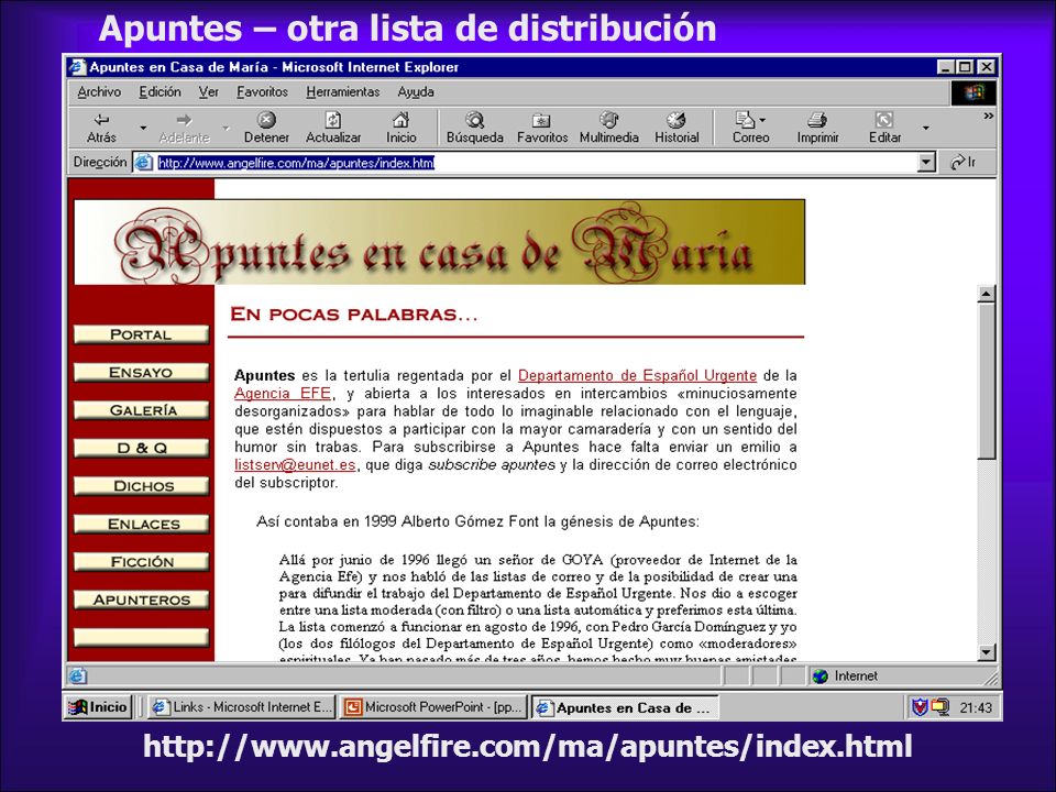 Apuntes – otra lista de distribución