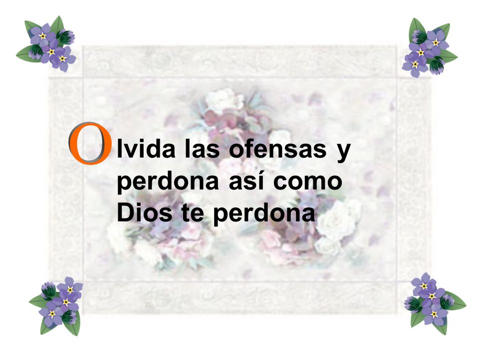 lvida las ofensas y perdona así como Dios te perdona