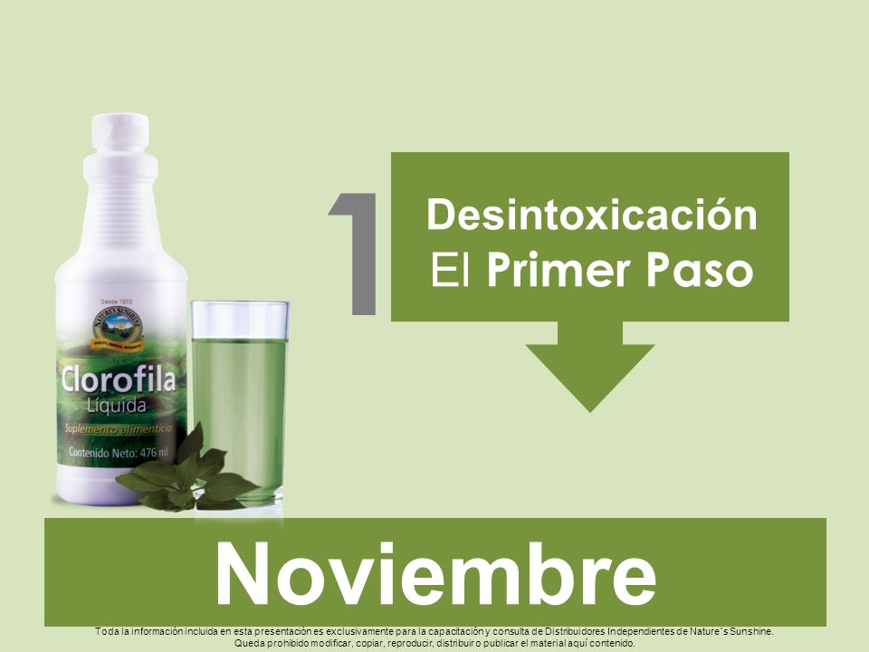 1 Noviembre El Primer Paso Desintoxicación