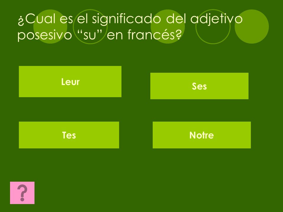 ¿Cual es el significado del adjetivo posesivo su en francés