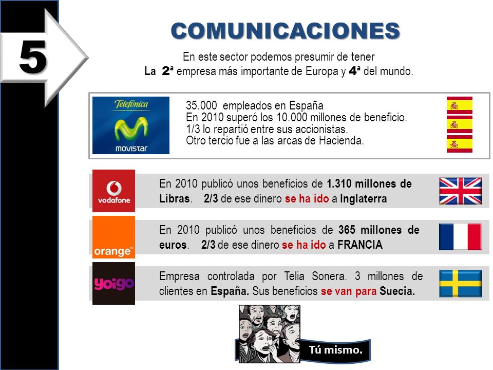 5 COMUNICACIONES En este sector podemos presumir de tener
