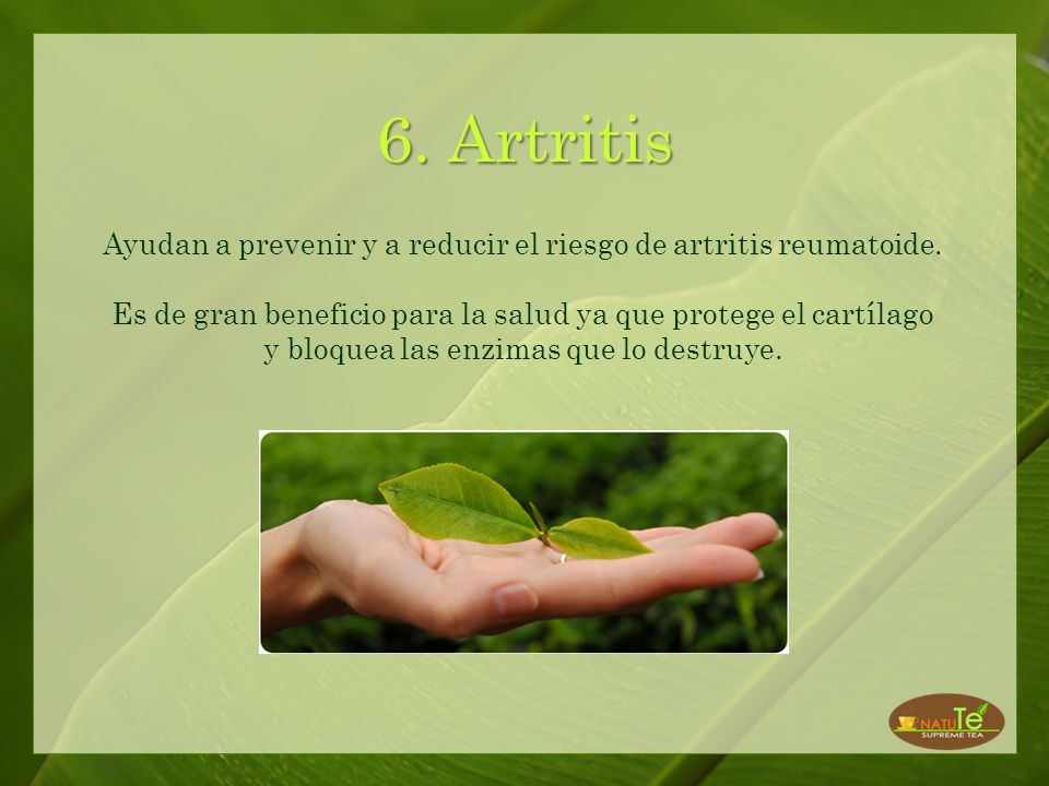 Ayudan a prevenir y a reducir el riesgo de artritis reumatoide.