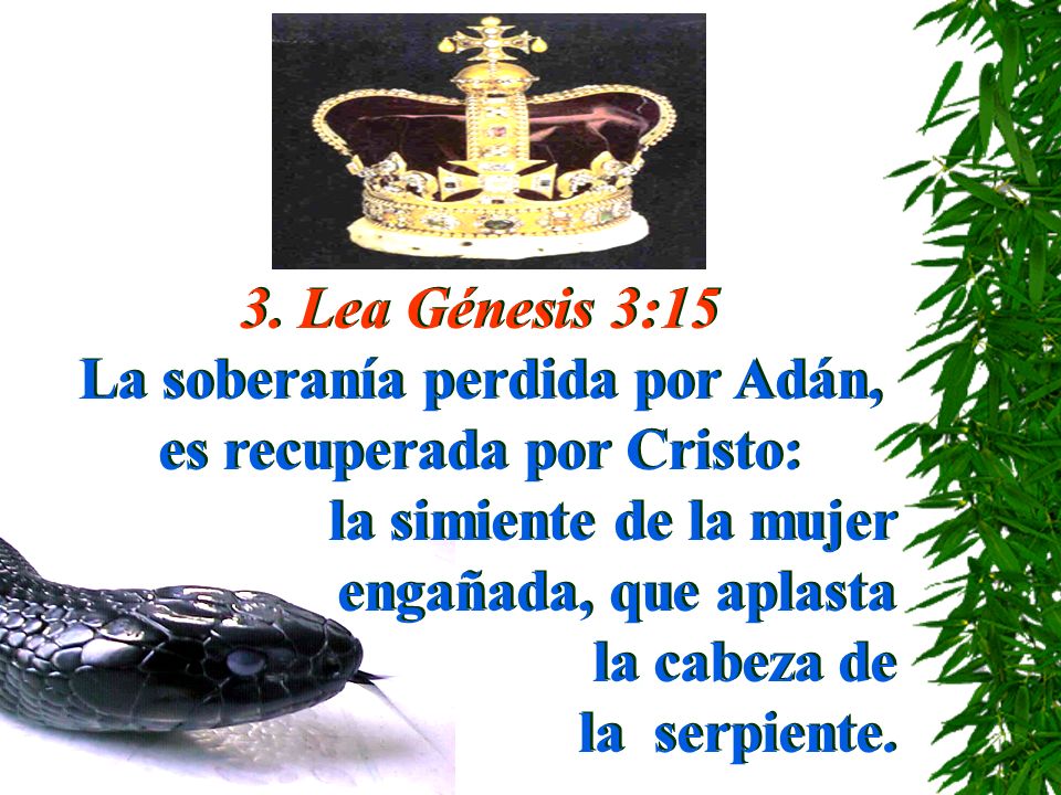 La soberanía perdida por Adán, es recuperada por Cristo: