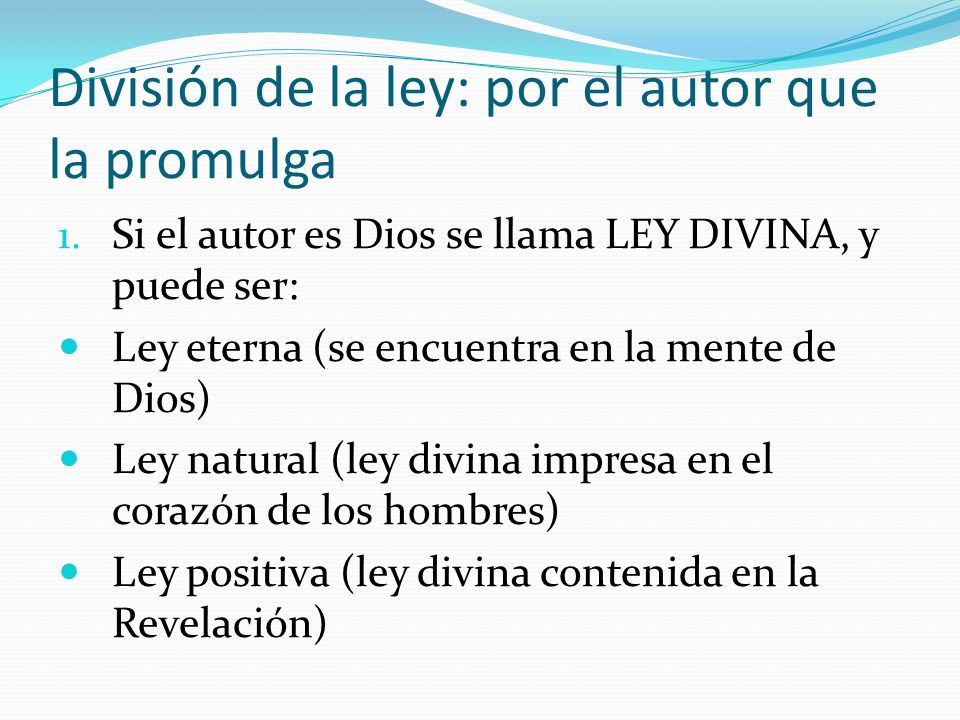 División de la ley: por el autor que la promulga