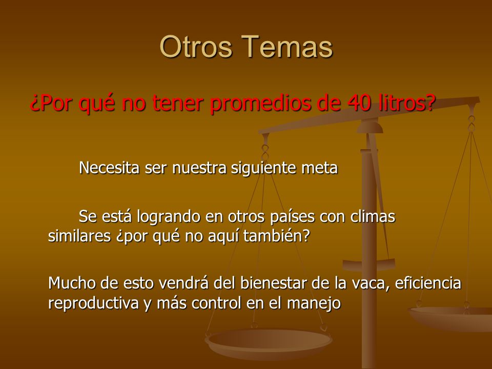 Otros Temas ¿Por qué no tener promedios de 40 litros