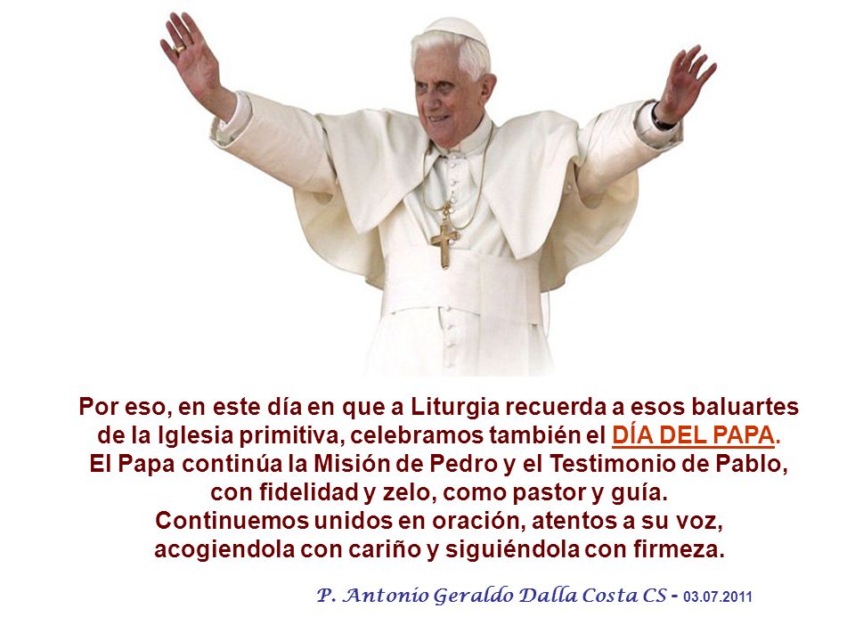 El Papa continúa la Misión de Pedro y el Testimonio de Pablo,
