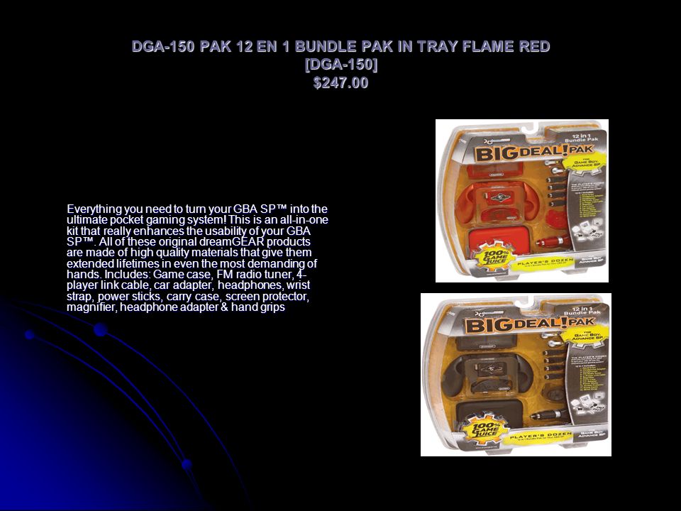 DGA-150 PAK 12 EN 1 BUNDLE PAK IN TRAY FLAME RED [DGA-150] $247.00