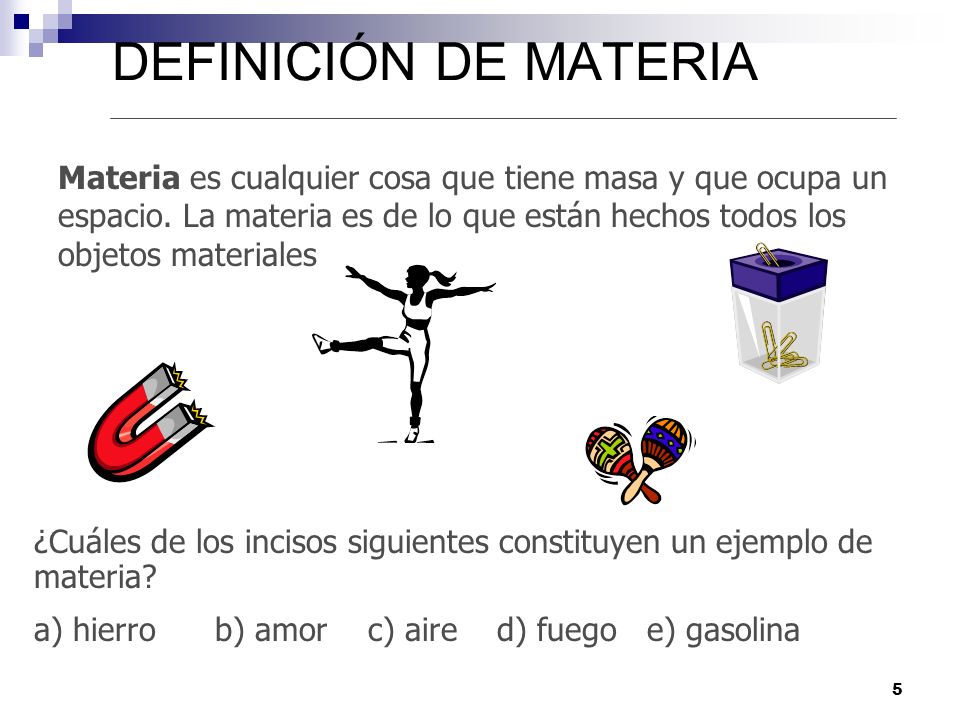 DEFINICIÓN DE MATERIA