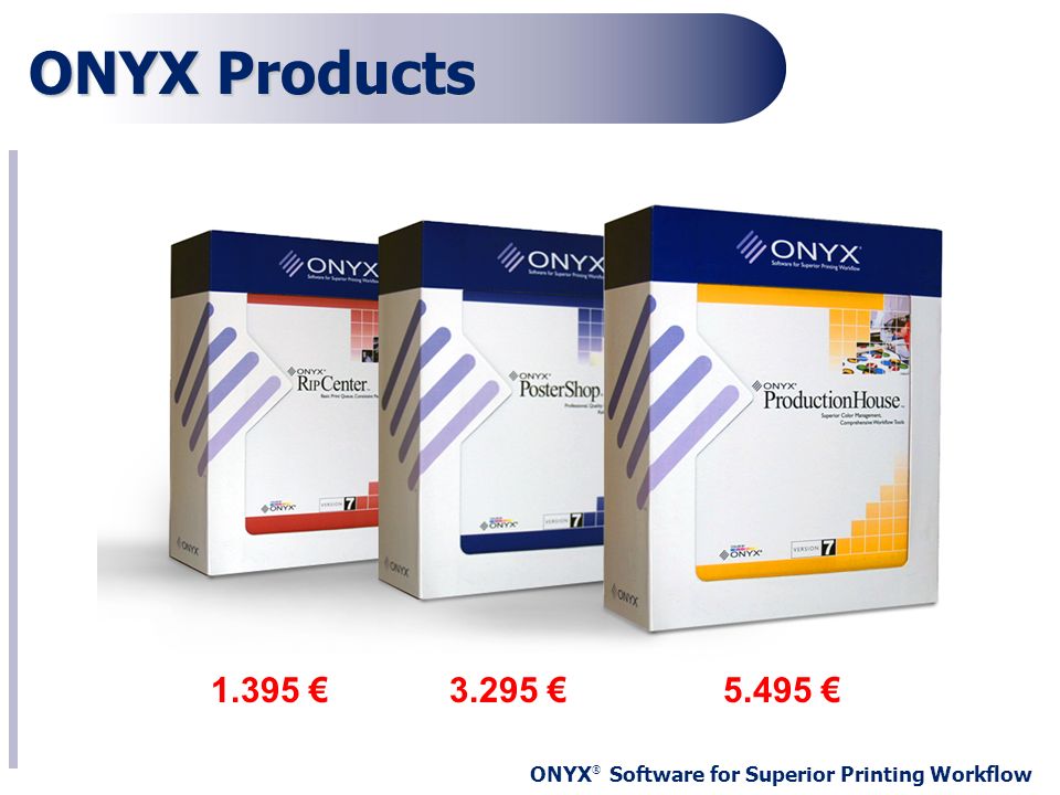 ONYX Products € € € (Transition from Media Profiles)