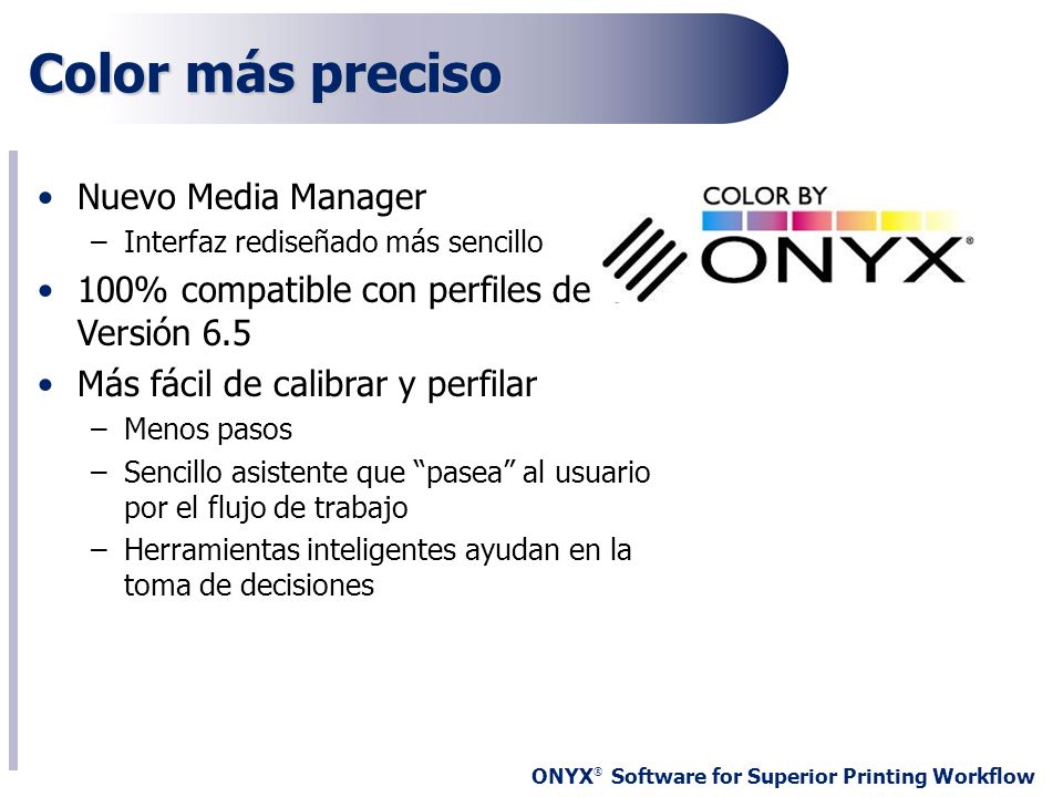 Color más preciso Nuevo Media Manager