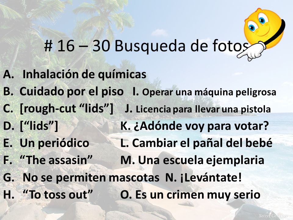 # 16 – 30 Busqueda de fotos Inhalación de químicas