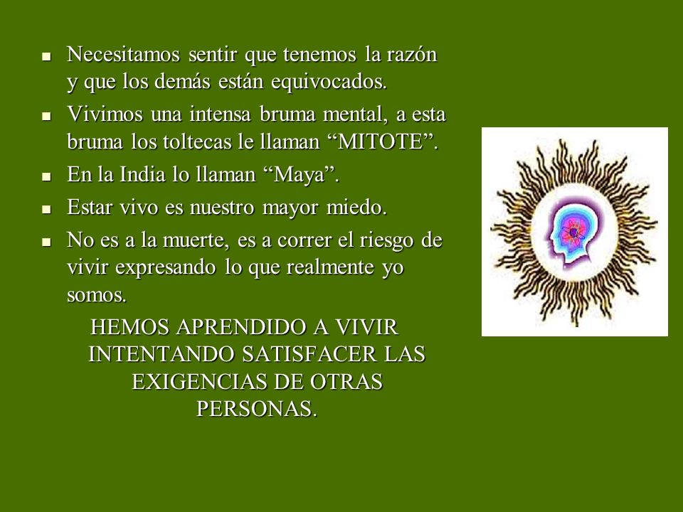 Necesitamos sentir que tenemos la razón y que los demás están equivocados.