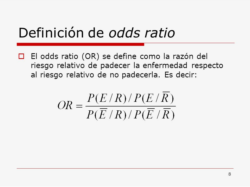 Definición de odds ratio