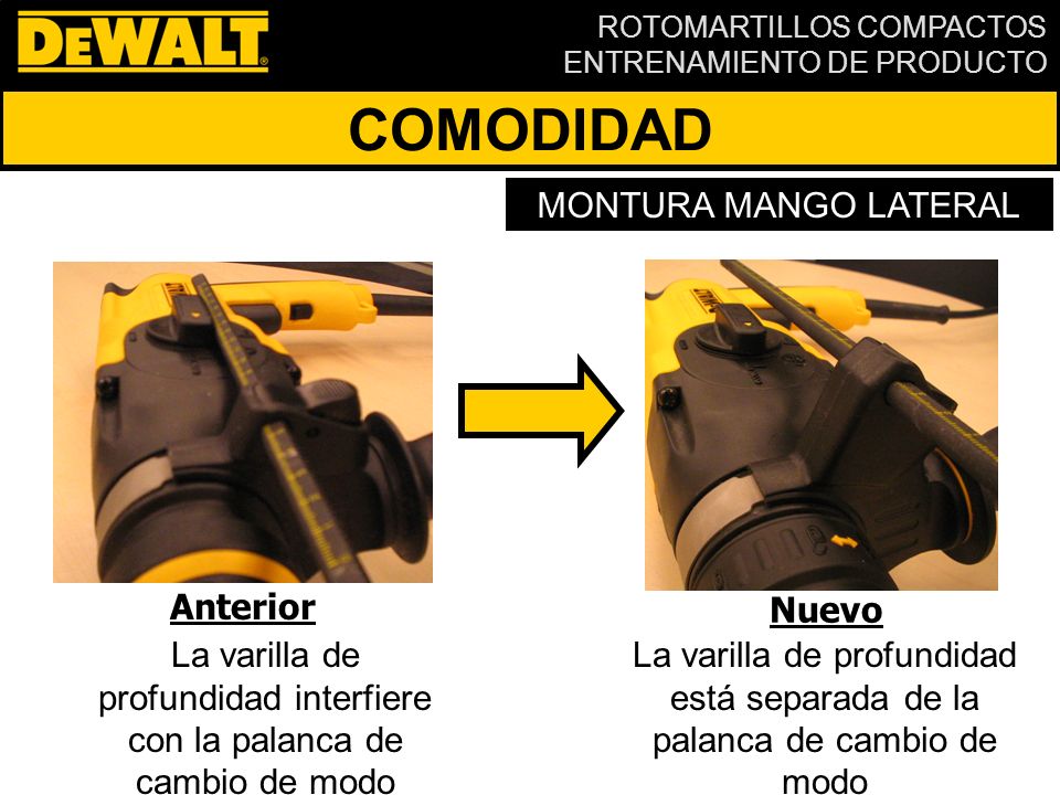 La varilla de profundidad interfiere con la palanca de cambio de modo