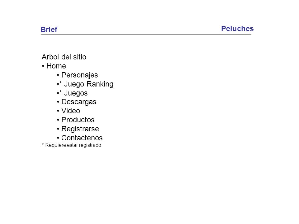 Brief Peluches Arbol del sitio Home Personajes * Juego Ranking