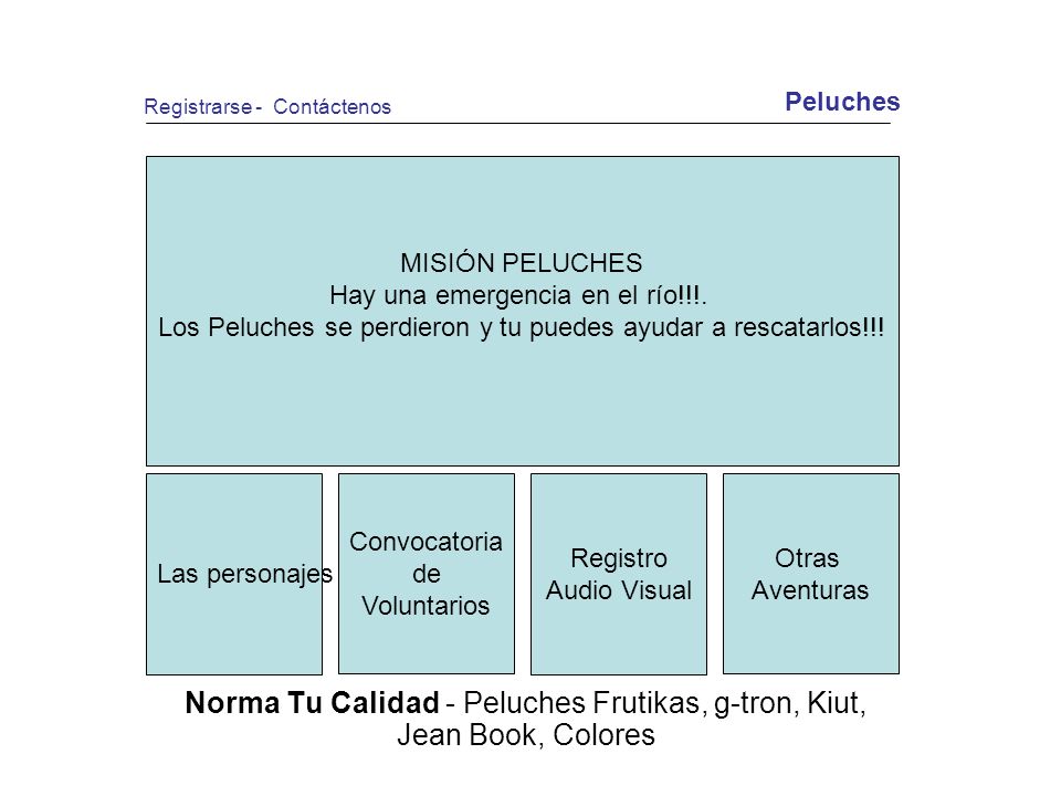 Norma Tu Calidad - Peluches Frutikas, g-tron, Kiut, Jean Book, Colores
