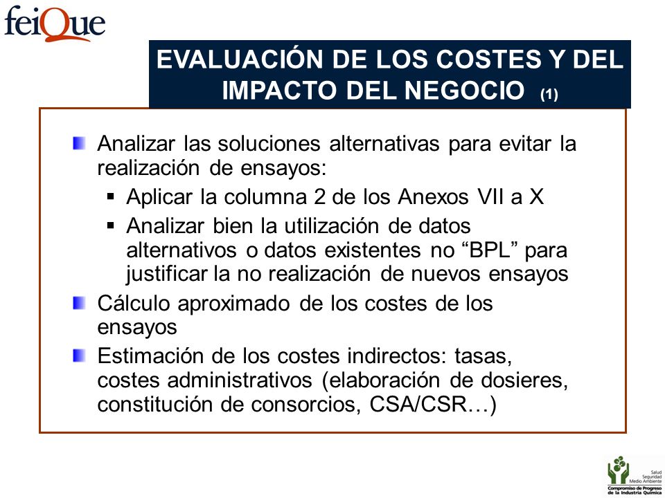 EVALUACIÓN DE LOS COSTES Y DEL IMPACTO DEL NEGOCIO (1)