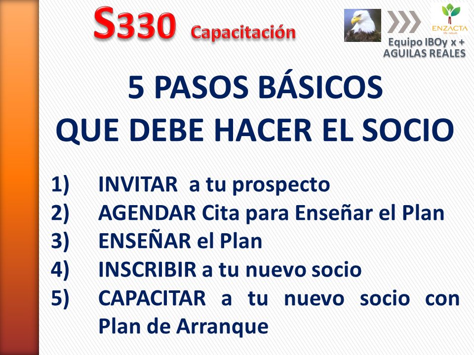 S330 Capacitación 5 PASOS BÁSICOS QUE DEBE HACER EL SOCIO