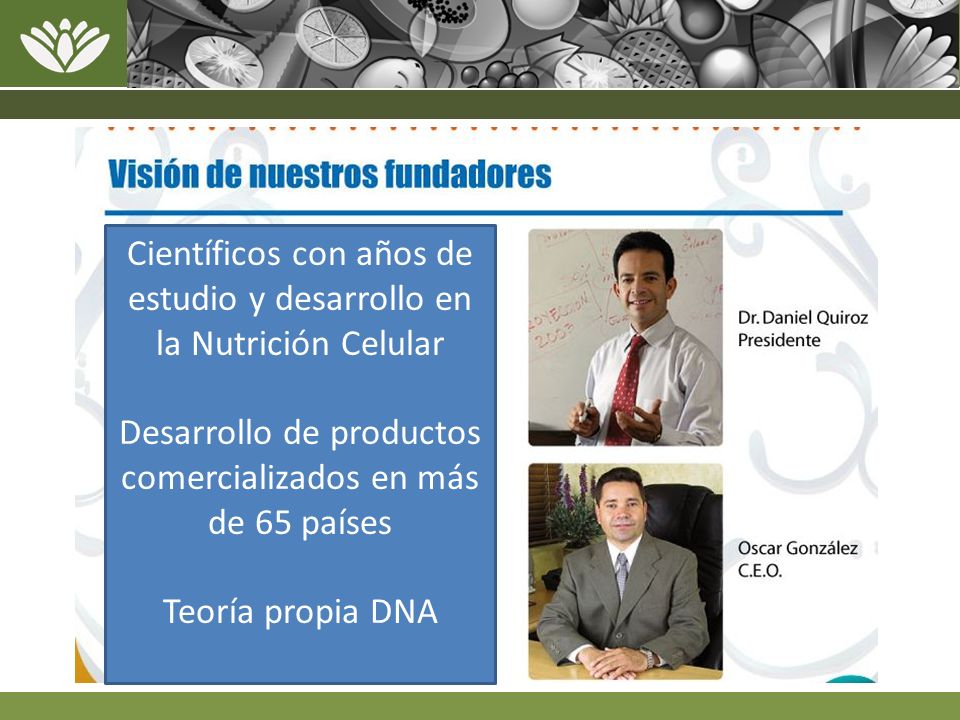 Científicos con años de estudio y desarrollo en la Nutrición Celular