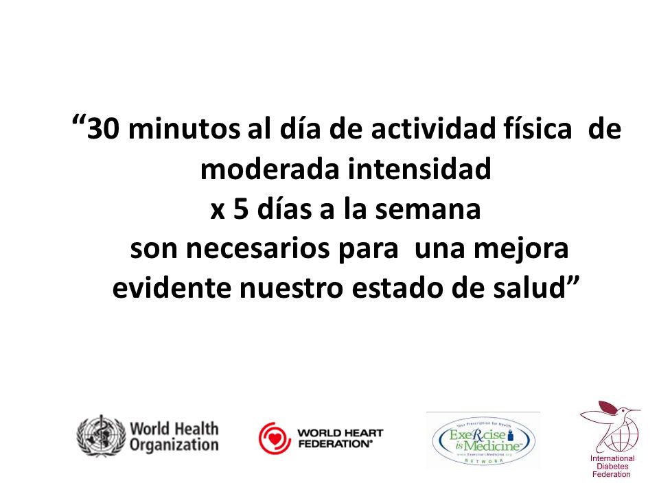 30 minutos al día de actividad física de moderada intensidad