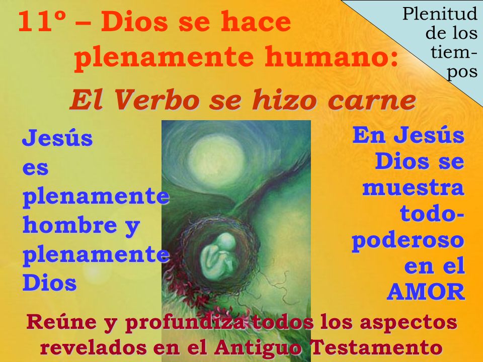 11º – Dios se hace plenamente humano: El Verbo se hizo carne Jesús
