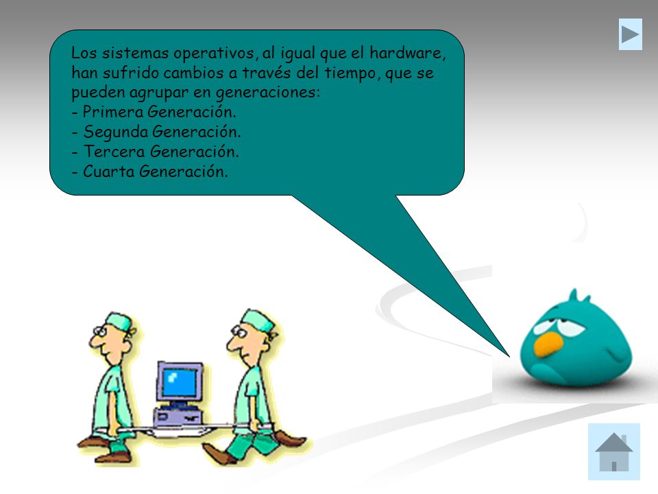 Los sistemas operativos, al igual que el hardware, han sufrido cambios a través del tiempo, que se pueden agrupar en generaciones: