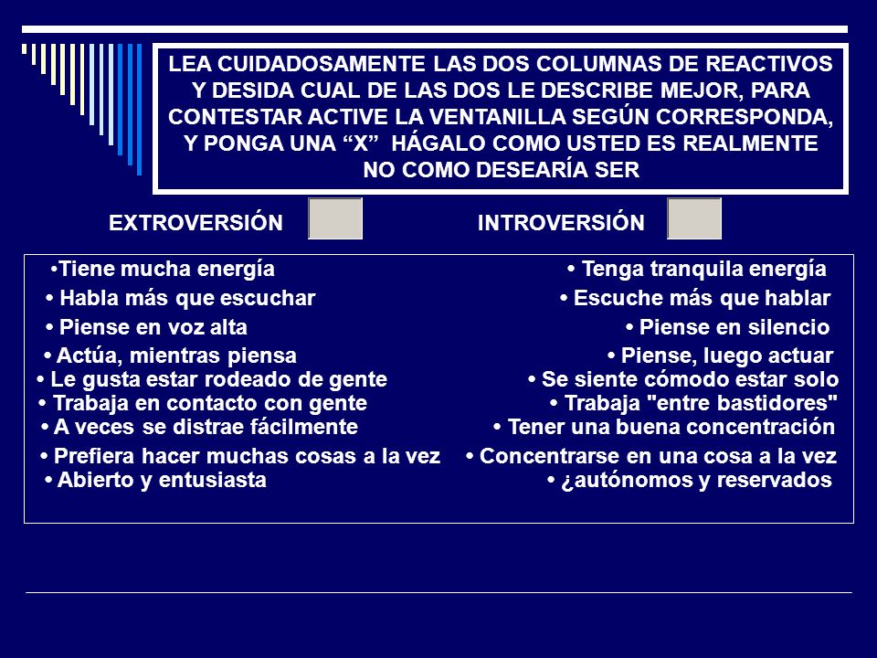 EXTROVERSIÓN INTROVERSIÓN