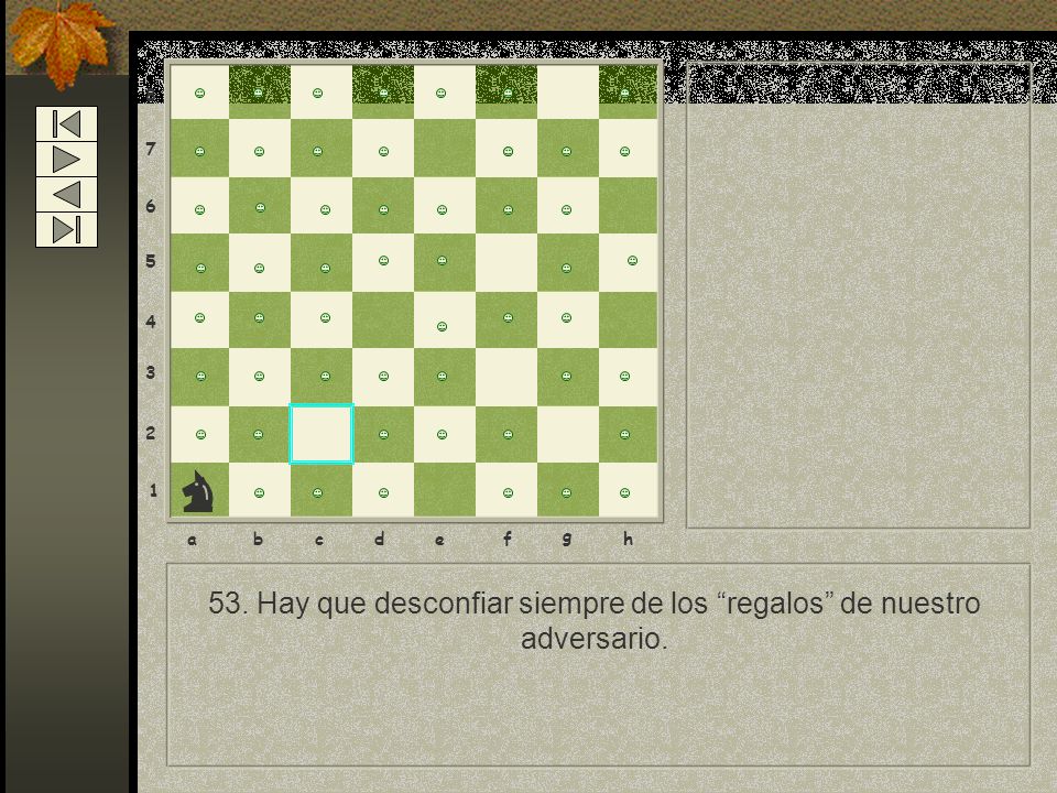 53. Hay que desconfiar siempre de los regalos de nuestro adversario.