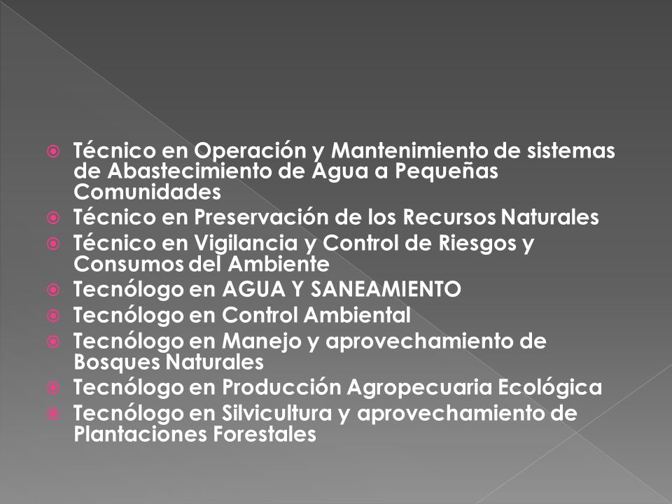 Técnico en Operación y Mantenimiento de sistemas de Abastecimiento de Agua a Pequeñas Comunidades