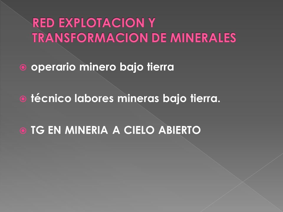 RED EXPLOTACION Y TRANSFORMACION DE MINERALES
